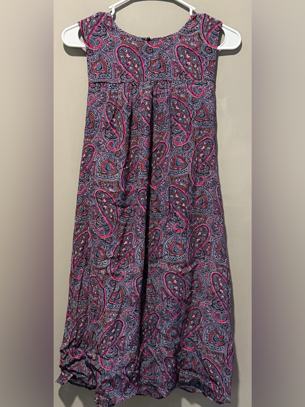 GAP Women's Pink Paisley sleeveless Midi dress tie back size medium